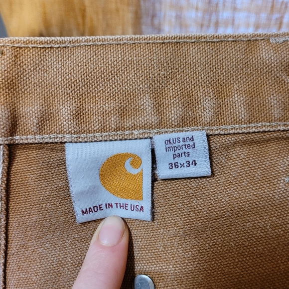 Carhartt mens tan reinforced work pants loose original fit 36x34 - Picture 4 of 8